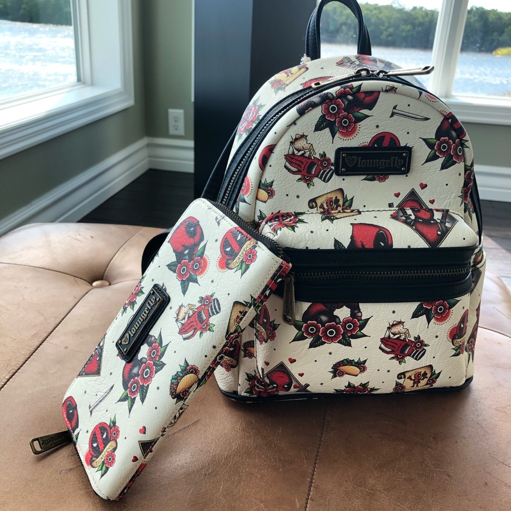 Loungefly Deadpool Mini Backpack and Wallet Set